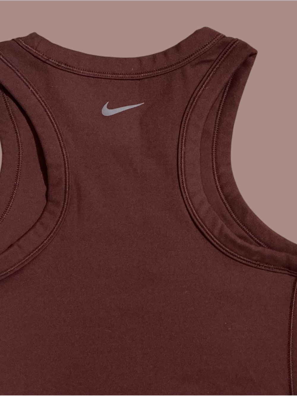 Nike One Dri-FIT Crop Tank Small Dark Plum Burgundy Workout Activewear - Picture 3 of 4